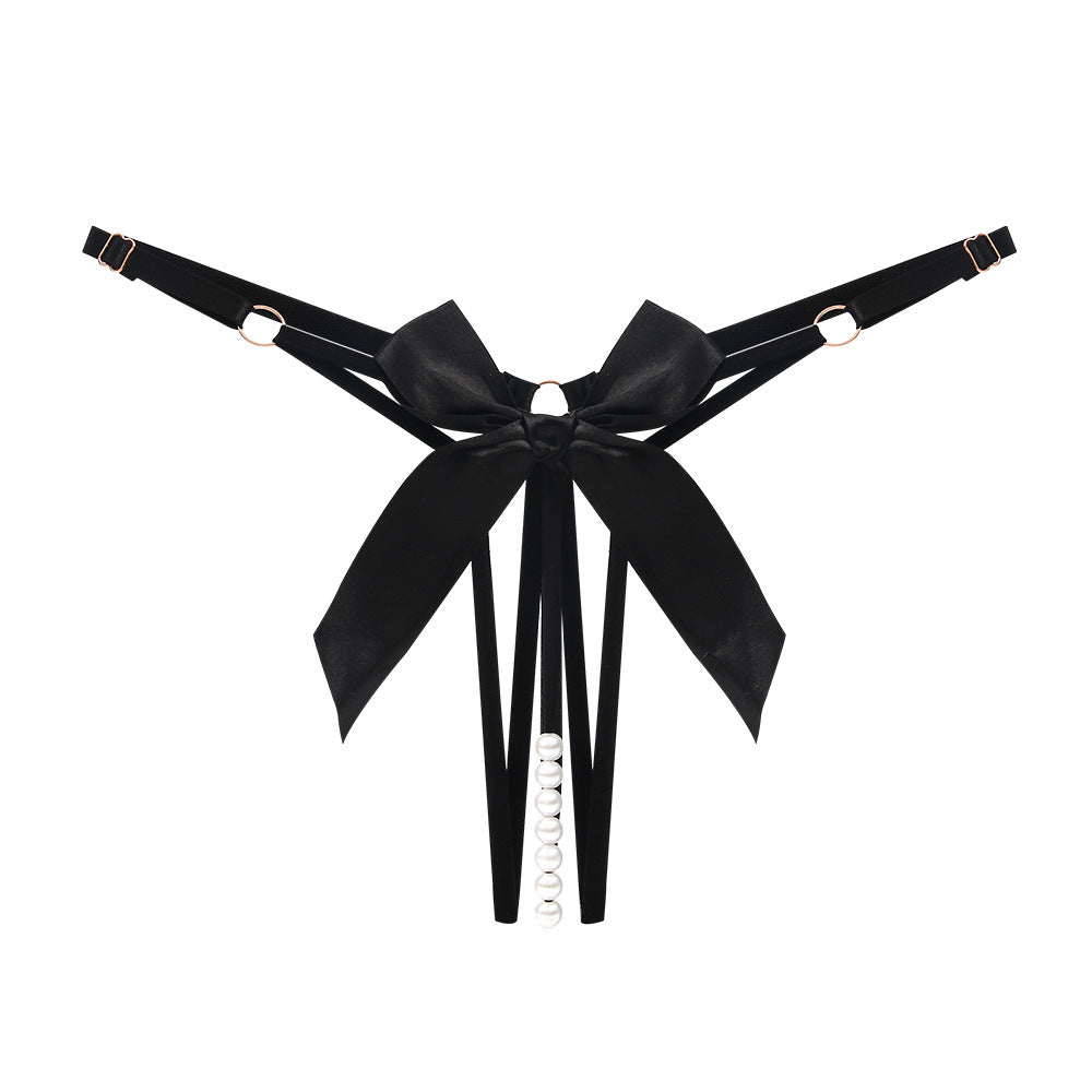 Beaded Tease Open Crotch Thong