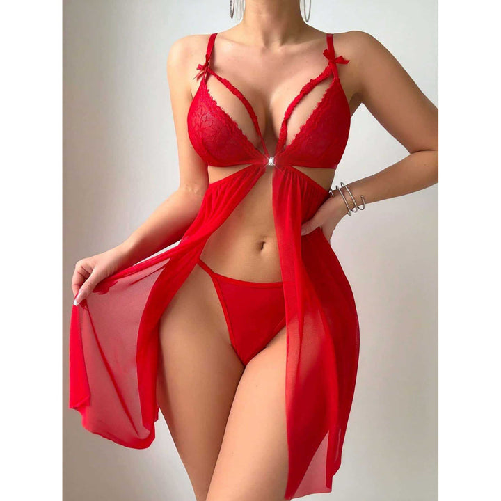 Open Front Lace Babydoll