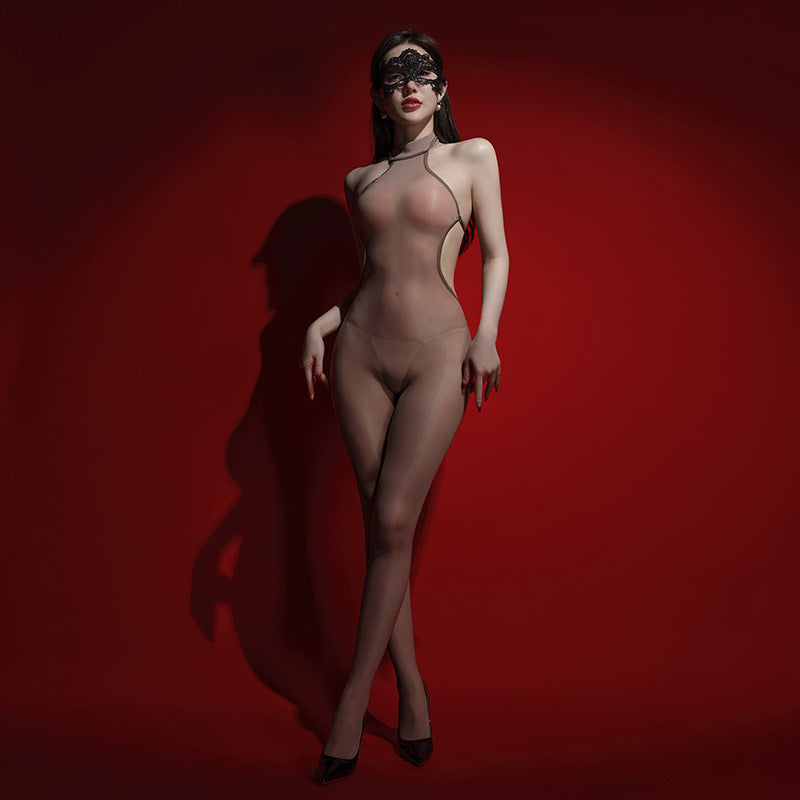 Slick Desire Full-Body Catsuit – Optional Crotchless