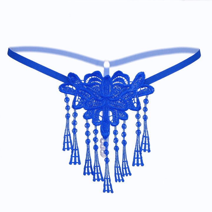 Tassel Pearl Lace Thong