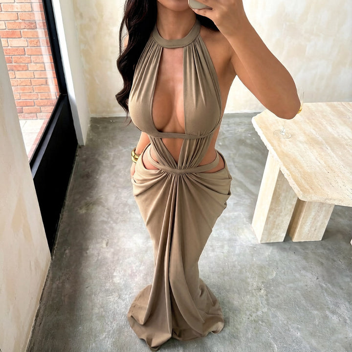 Halter Cutout Maxi Dress