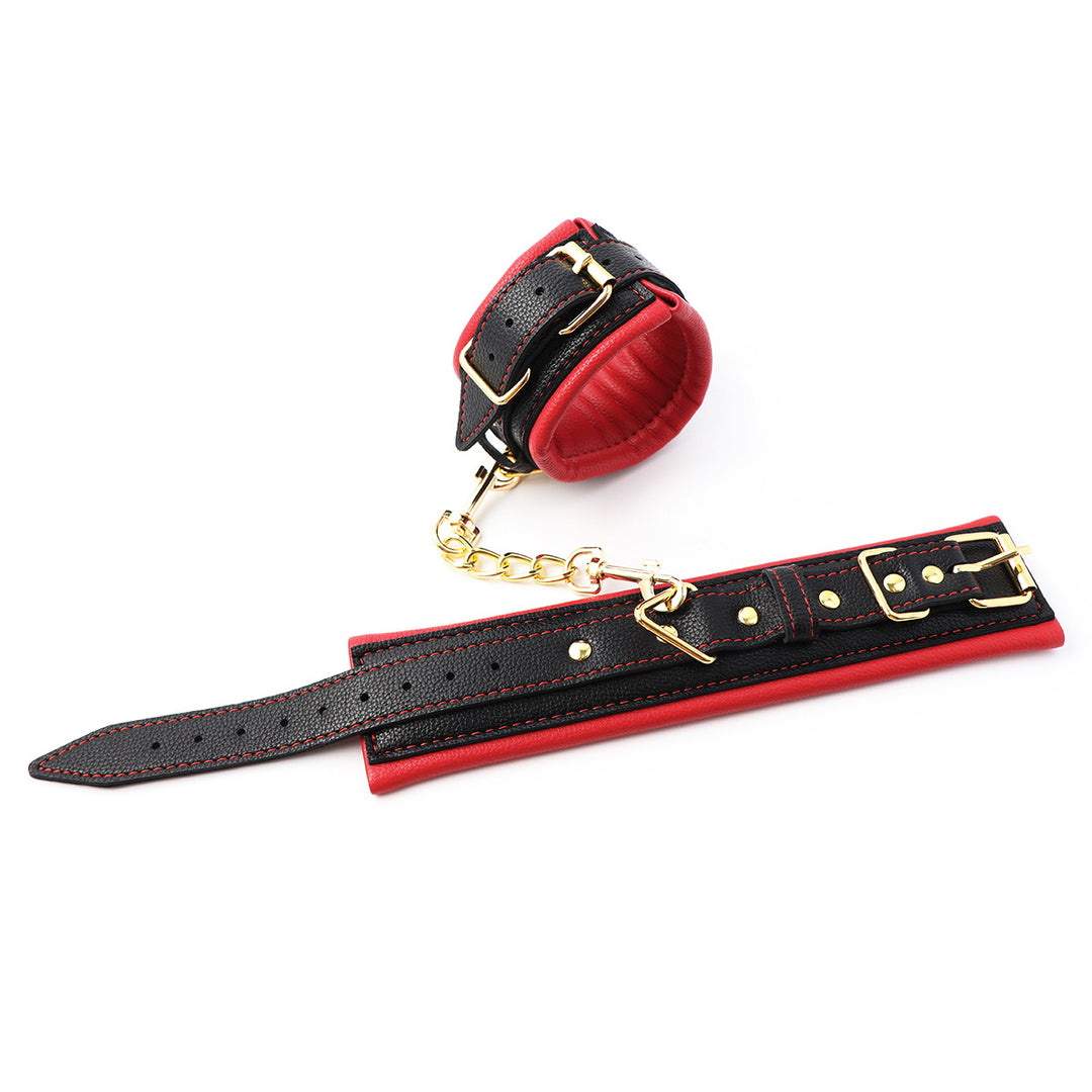 Luxury Leather BDSM Handcuffs Set