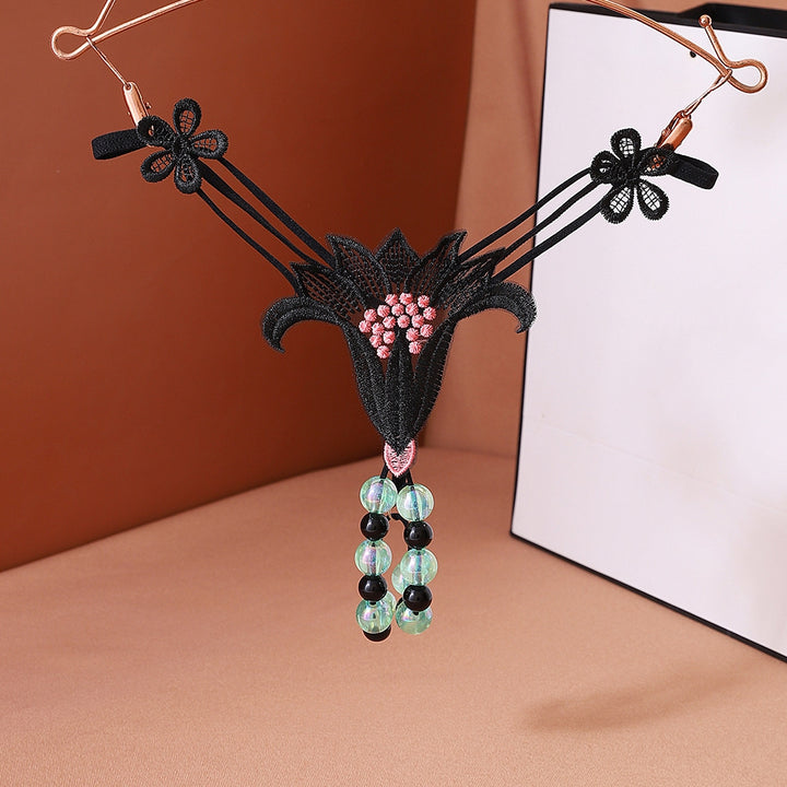 Glow Bead Crotchless Thong