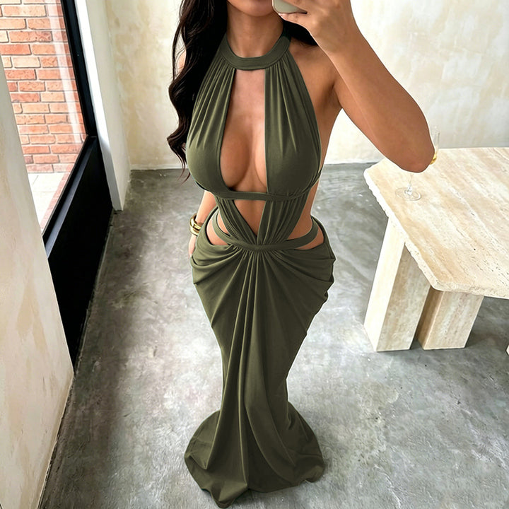 Halter Cutout Maxi Dress