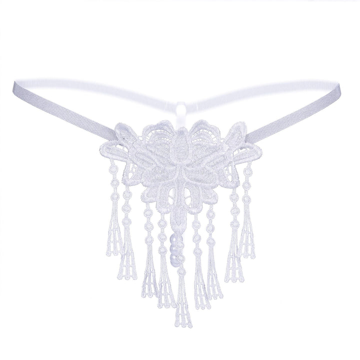Tassel Pearl Lace Thong