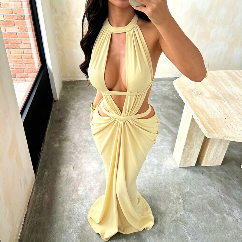 Halter Cutout Maxi Dress