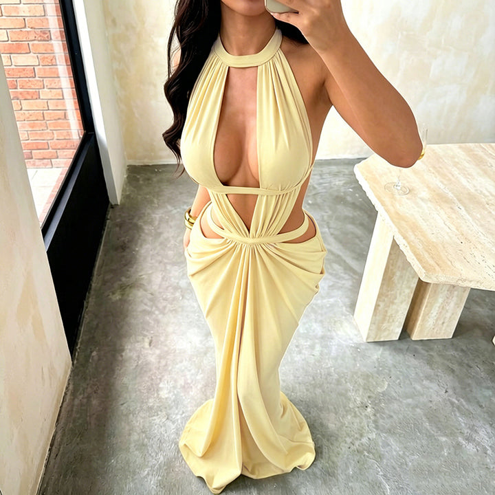 Halter Cutout Maxi Dress