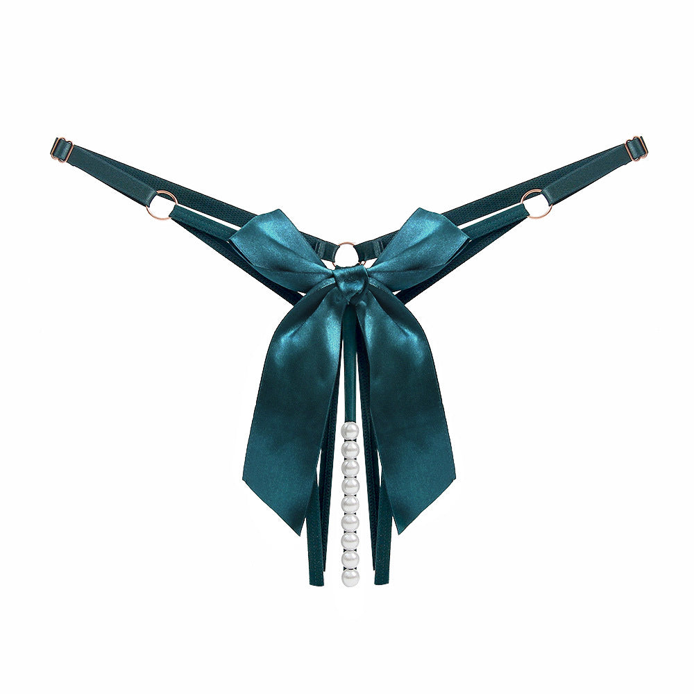 Beaded Tease Open Crotch Thong