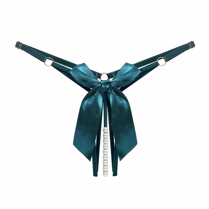 Beaded Tease Open Crotch Thong