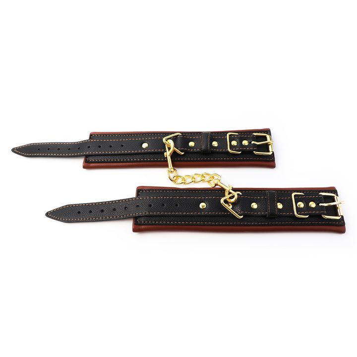 Luxury Leather BDSM Handcuffs Set
