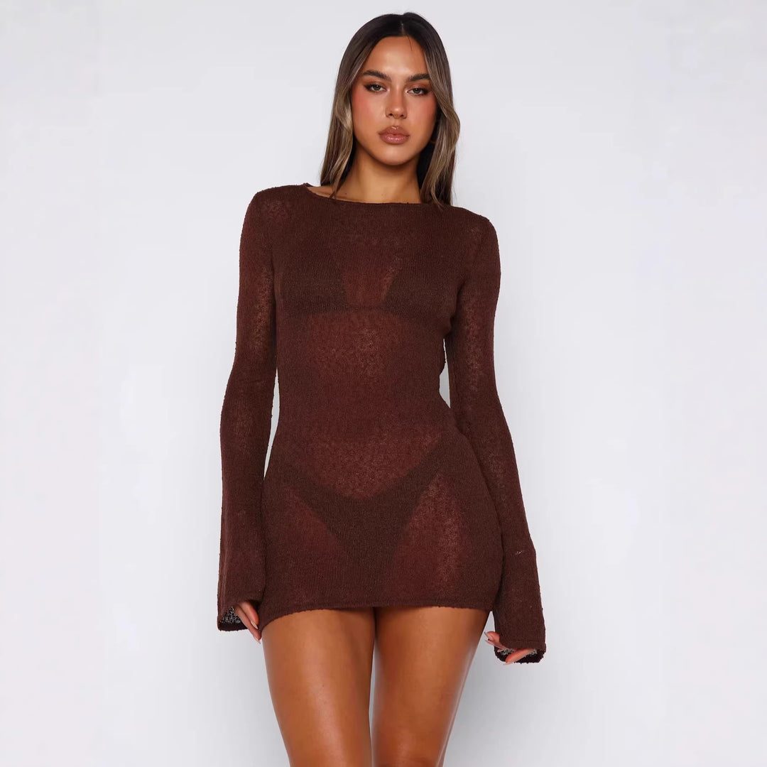 Sheer Sparkle Beach Cover Up Dress