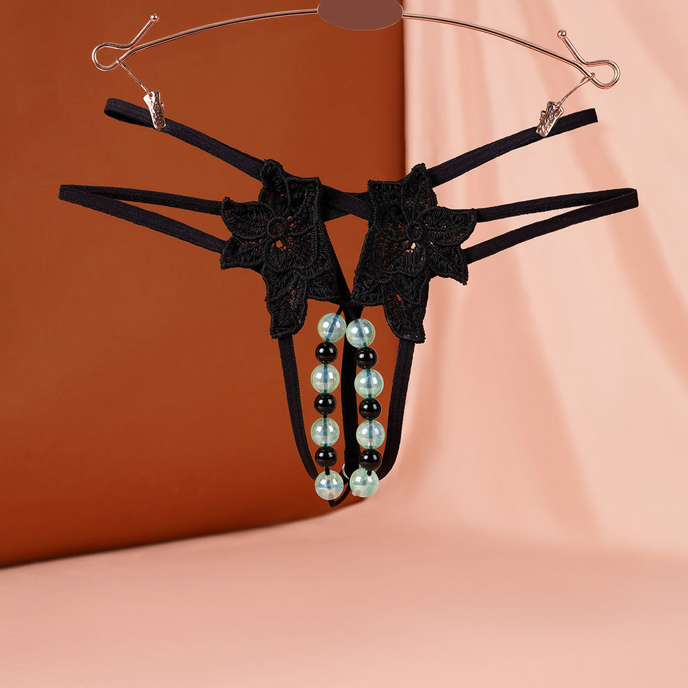 Glow Bead Crotchless Thong