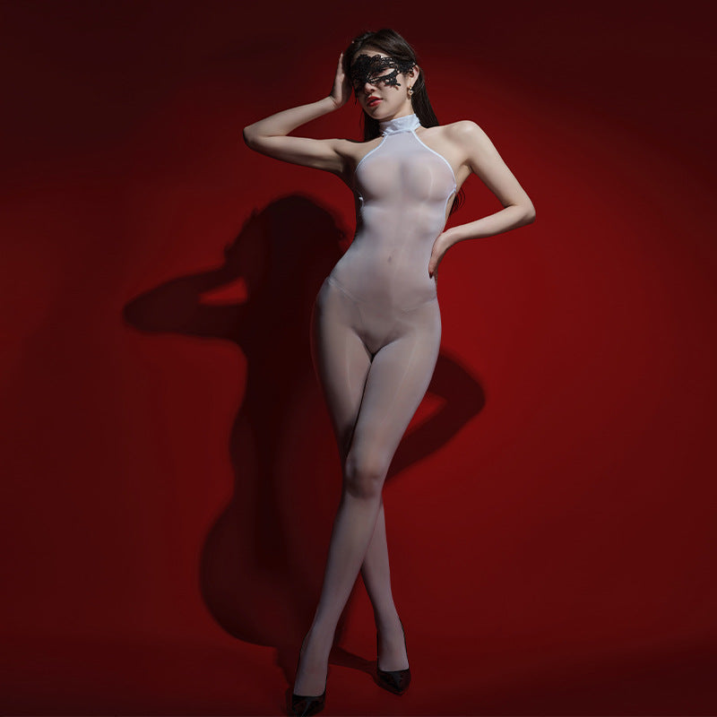 Slick Desire Full-Body Catsuit – Optional Crotchless