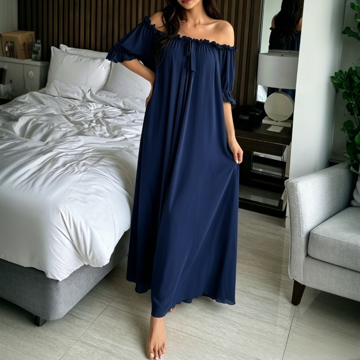 Sheer Ruffle Maxi Slip Dress