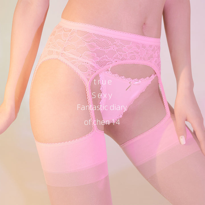 Lace Temptation: Open-Crotch Garter Bodystocking