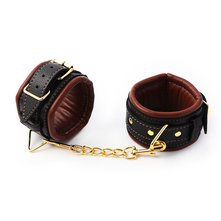 Luxury Leather BDSM Handcuffs Set
