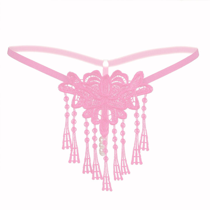 Tassel Pearl Lace Thong