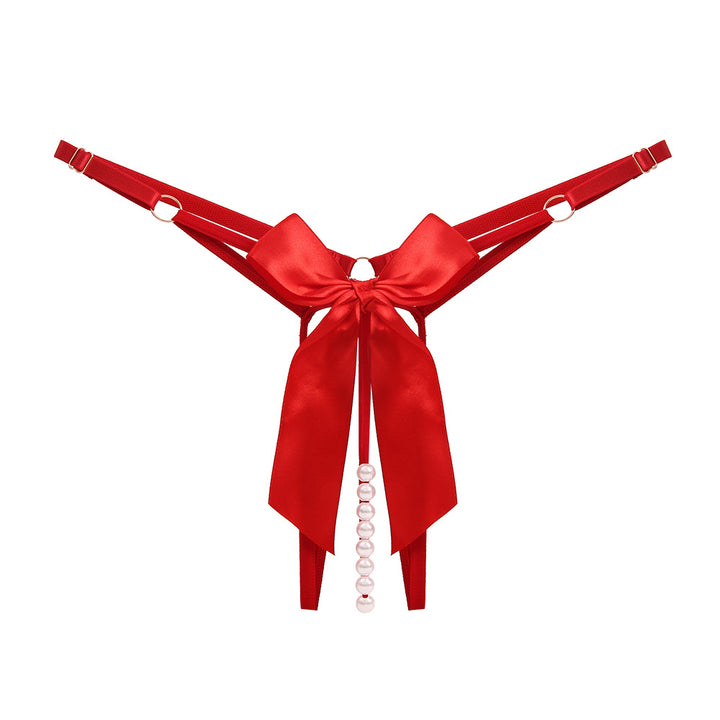 Beaded Tease Open Crotch Thong