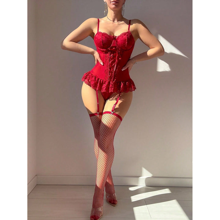 Lace Corset Garter Lingerie Set