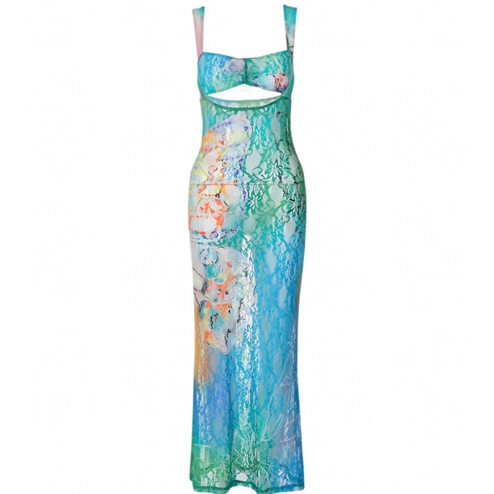 Butterfly Lace Backless Bodycon Dress