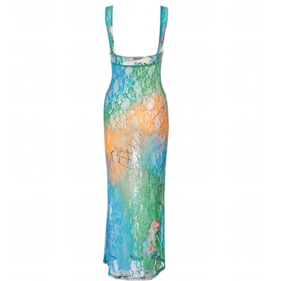Butterfly Lace Backless Bodycon Dress