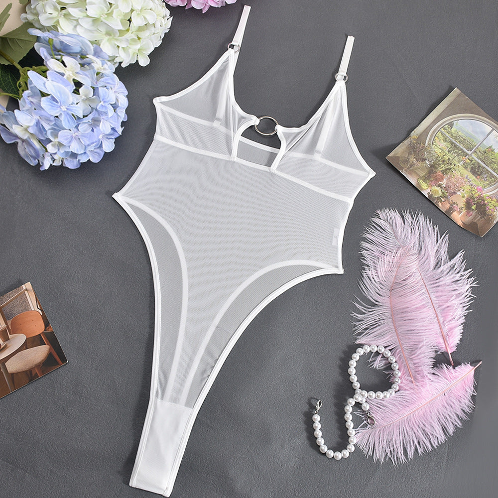 Sheer Mesh Backless Bodysuit