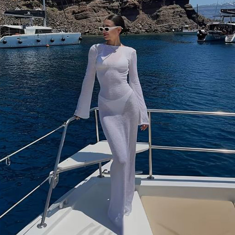 Eclipse Backless Sheer Dress