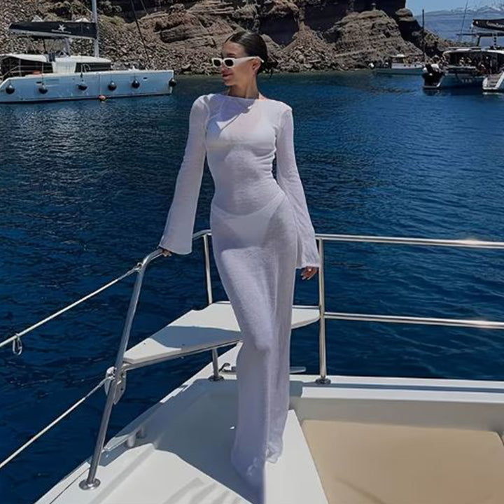Eclipse Backless Sheer Dress